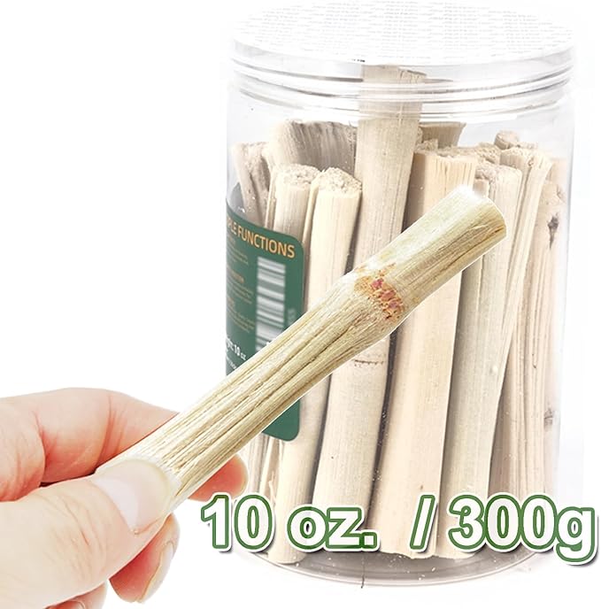 HIIMALEX Bunny Snacks 300g/10oz. Sweet Bamboo Molar Chew Treat Sticks for Rabbits Guinea Pigs Hamsters Small Animal