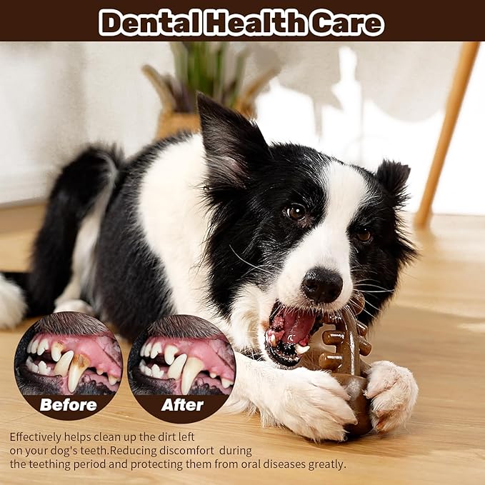 MewaJump Dog Chew Toys for Aggressive Chewers - Indestructible Fish Bone Toys, Durable Entertainment for Medium/Large Breed Dogs