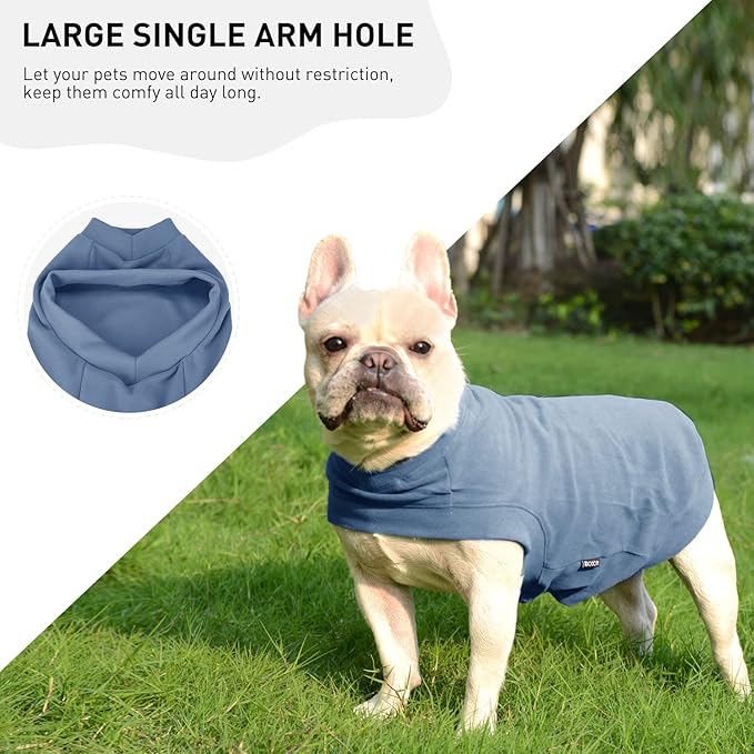 Dociote Soft Fleece Dog Sweatshirt - Warm Pet Sweaters Clothes for Small & Medium Dogs & Cats - Comfortable Winter Clothes for Cold Weather (Grey-Blue, S)