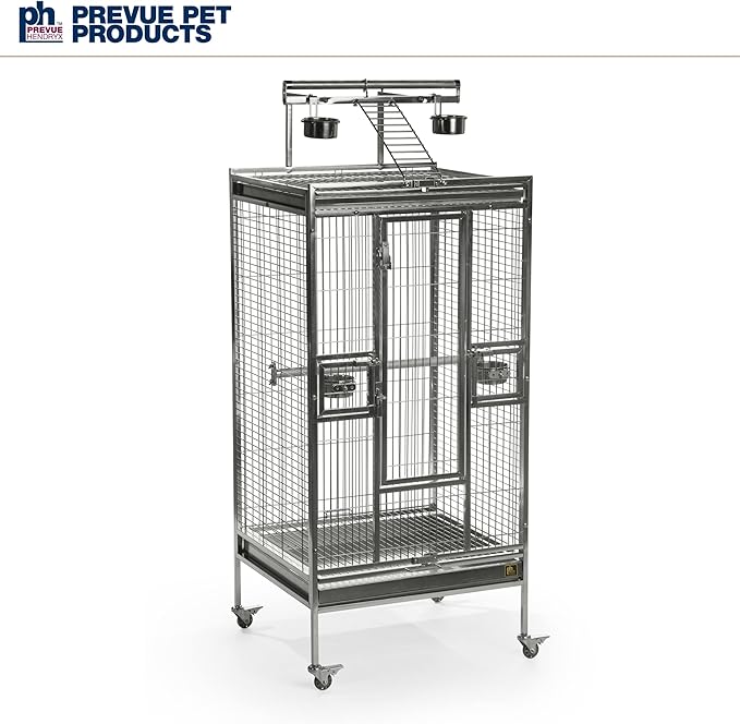 Prevue Pet Products Stainless Steel Play top Bird Cage, Stainless Steel, Medium