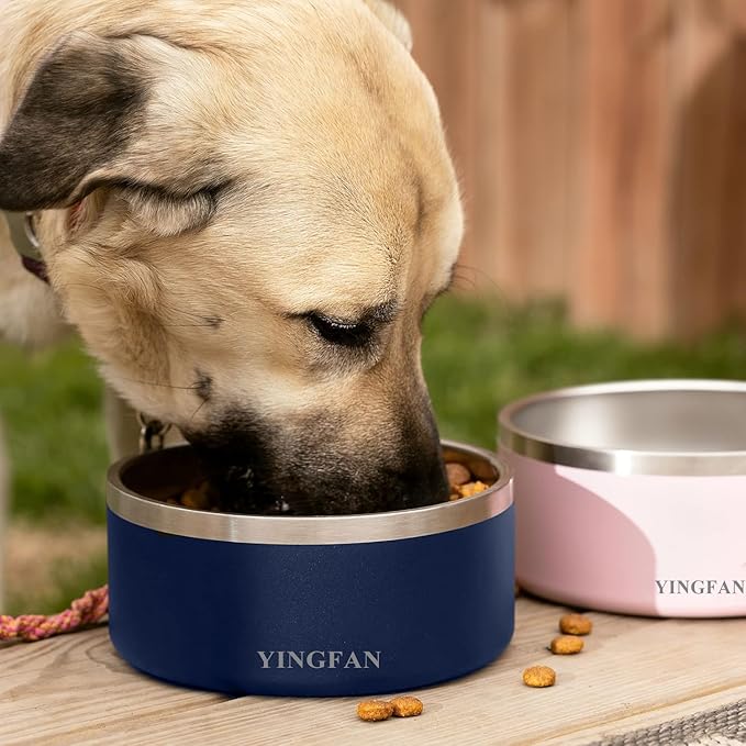 YINGFAN Dog Bowls Durable Non-Slip Stainless Steel Dog Bowls Heavy Duty Basic Bowl for Dogs (32 oz)