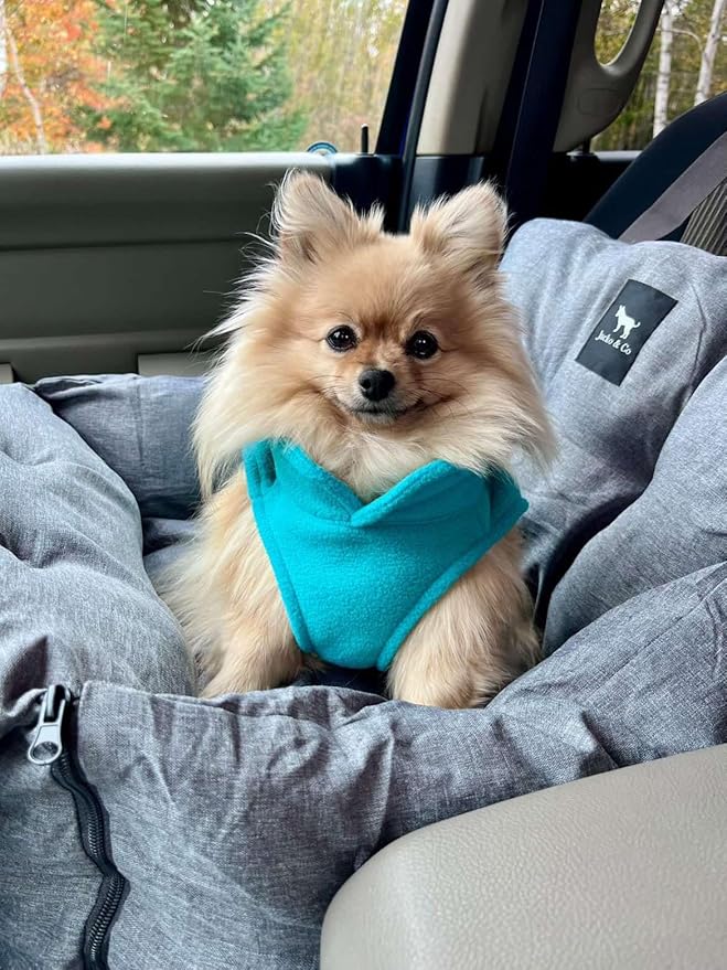 JACKO & CO - Fleece Vest Sweater with Leash Ring - Soft Lightweight Breathable for Puppies Small Medium Dogs, Kitten, Cats, Chihuahua - Warm for Fall/Autumn/Winter (Turquoise, X-Large 17-25lbs)
