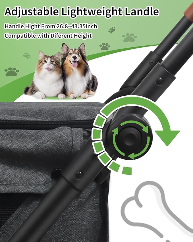 Folding Pet Stroller Dog Stroller for Small/Medium Dogs, Cat ,4 Wheels