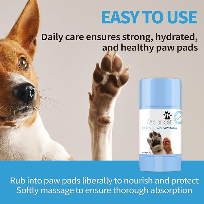Mooncat Cat Paw Balm โ Cat-Specific Paw & Nose Moisturizer for Dry Cracked Pads, Fast Absorbing Lick Safe Natural Botanical Care, Non Greasy Fragrance Free Protection & Repair - 2oz (60ml)