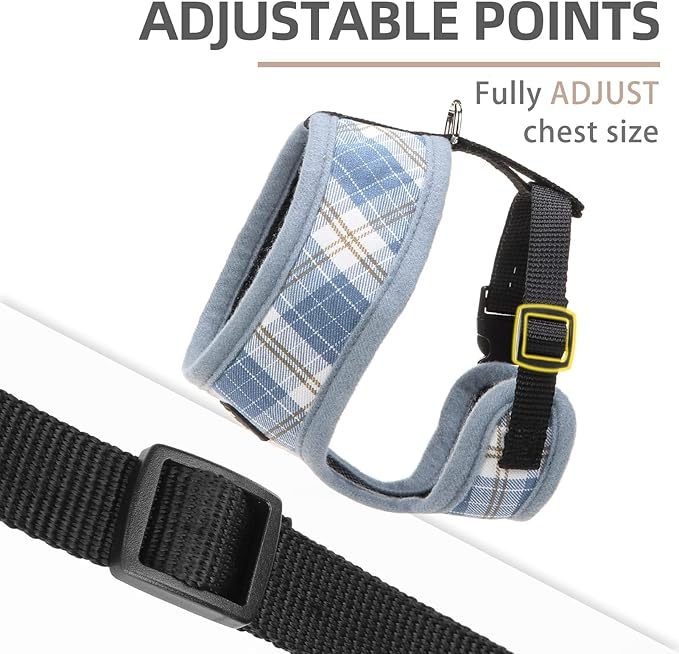 PUPTECK Soft Mesh Dog Harness and Leash Set Pet Puppy Cat Comfort Padded Vest No Pull Harnesses, Sky Blue, S