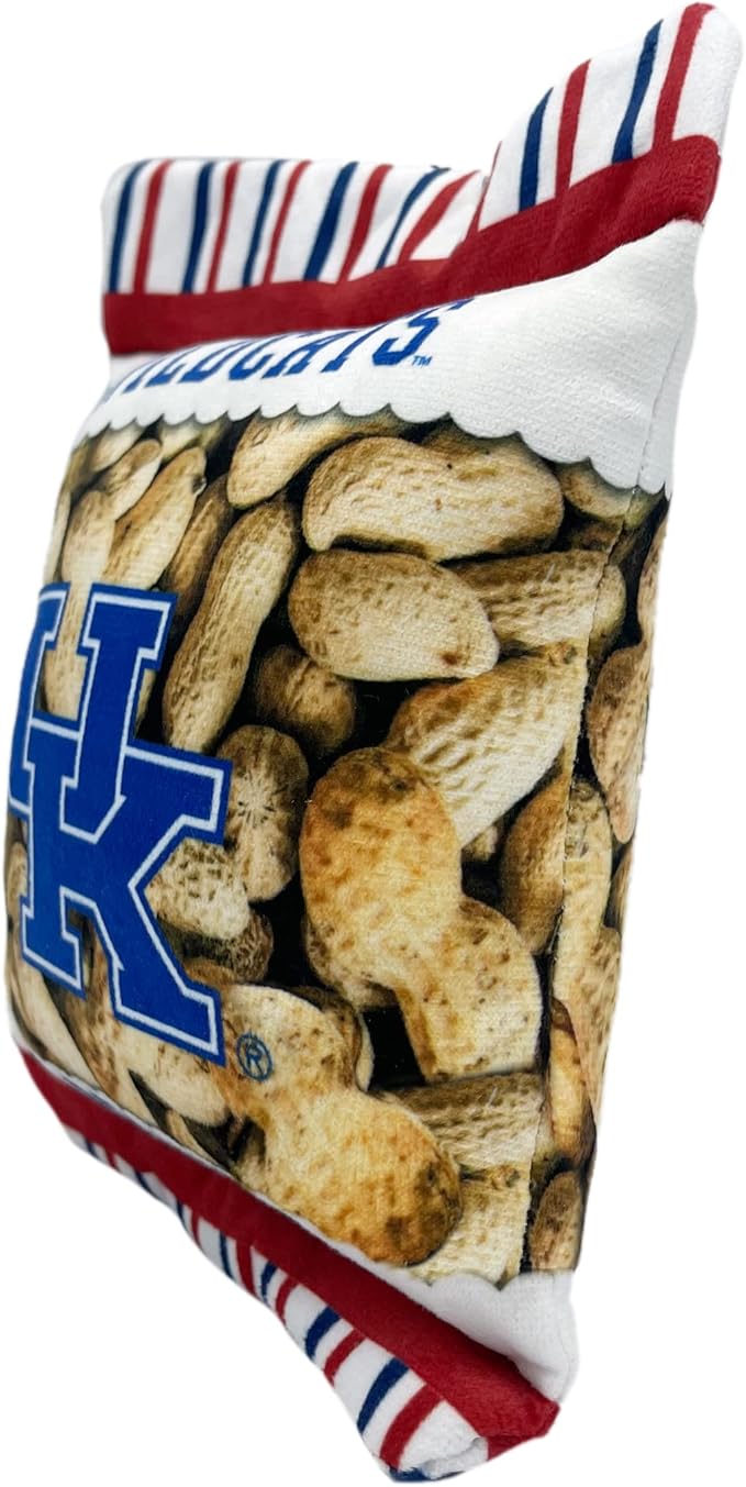 NCAA Kentucky Wildcats Crinkle FINE Plush Dog & CAT Squeak Toy- Cutest Stadium Peanuts Snack Toy for Dogs & Cats with Inner Squeaker & Beautiful Football/Basketball Team Name/Logo