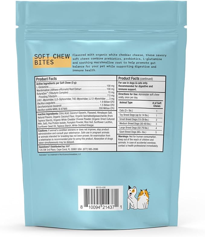Dr. Mercola Bark & Whiskers Gut Restore Bites, 6.34oz (180 g), Supports Digestive and Immune System, Non-GMO