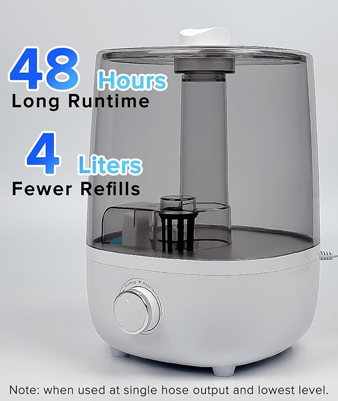 Reptile Fogger Humidifier Fog Machine Mister with 4L Visible Tank,with Dry-Run Protection Compatible with All Terrariums and Enclosures, Ideal for Reptiles/Amphibians/Plants/Herps/Vivarium/Moss