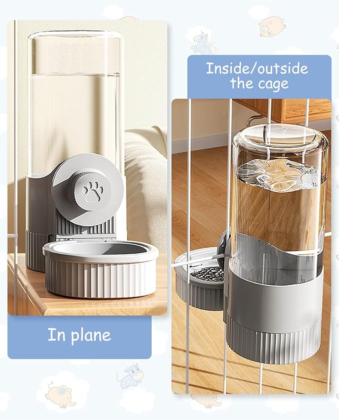 BNOSDM Rabbit Water Dispenser for Cages, 18oz 2 Pack Gravity Guinea Pig Water Bottle No Drip, Hanging Bunny Water Feeder for Chinchillas Hamsters Ferrets Squirrels (Blue)