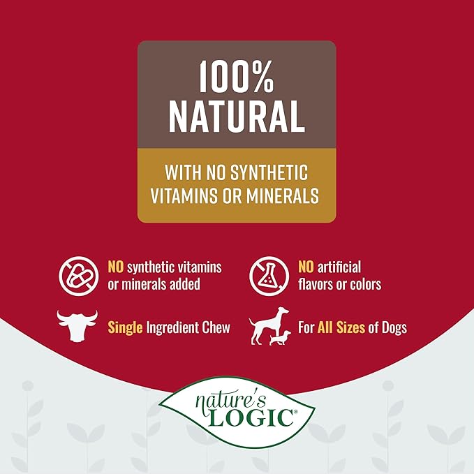 Nature's Logic Beef Hind Shank Bone - 7-8'' Long Chew - Collagen & Protein Source for Dog Dental Health & Occupation - Carnivore Appropriate Recreational Chewing & Dental Care - Large Hind Shank