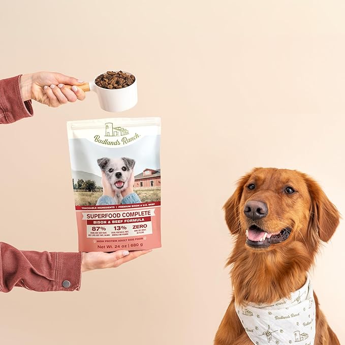 Superfood Complete, Air-Dried Adult Dog Food - High Protein, Zero Fillers, Superfood Nutrition by Katherine Heigl (11.5 oz, Beef & Bison Formula)
