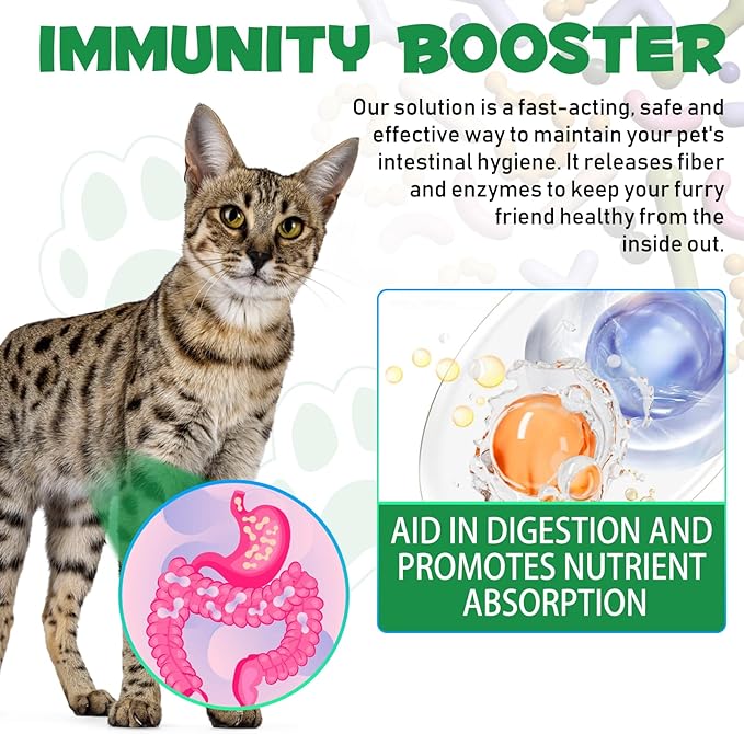 Specifically Formulated for Cats, Cats Natural Broad Spectrum Treatment with Probiotics, Herbal Cleanse, Digestive Support for All Cat Breeds, Gut Health, Puppy & Kitten, Supplement Drops for Pets