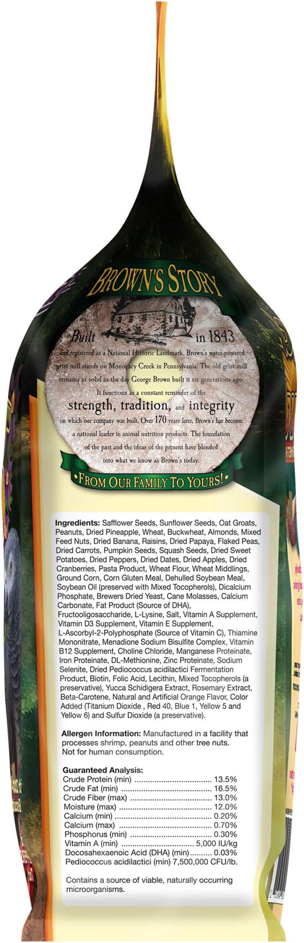 Small Hookbill Food – Gourmet Blend with Fruits, Nuts & Seeds, 10 Pounds, Omega 3 & Natural Preservatives, Supports Digestion