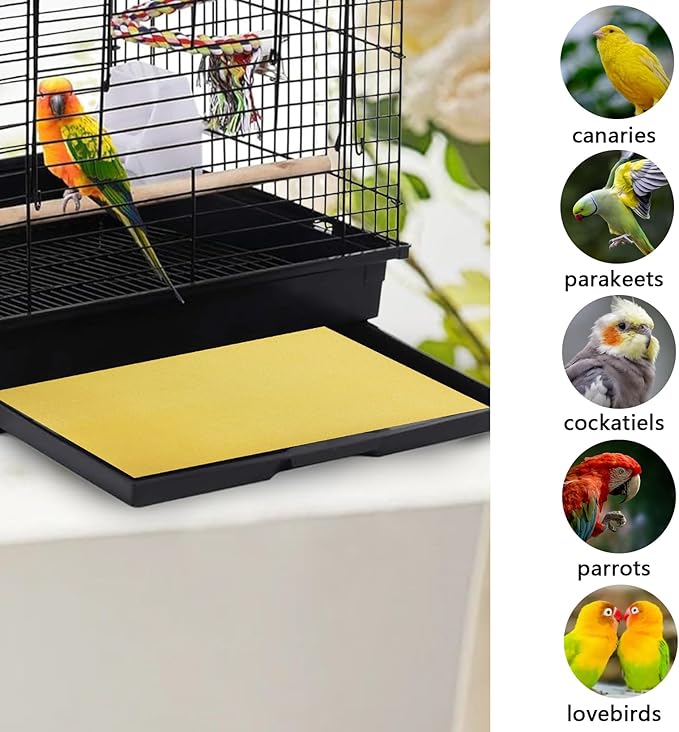 30PCS Gravel Paper for Bird Cage, 17 x 11 inch Cuttable Sea Sand Paper Liners, Calcium Sandpaper for Hard-Billed Birds, Bird Cage Liners for Parrots,Cockatiels & All Your Feathered Friends