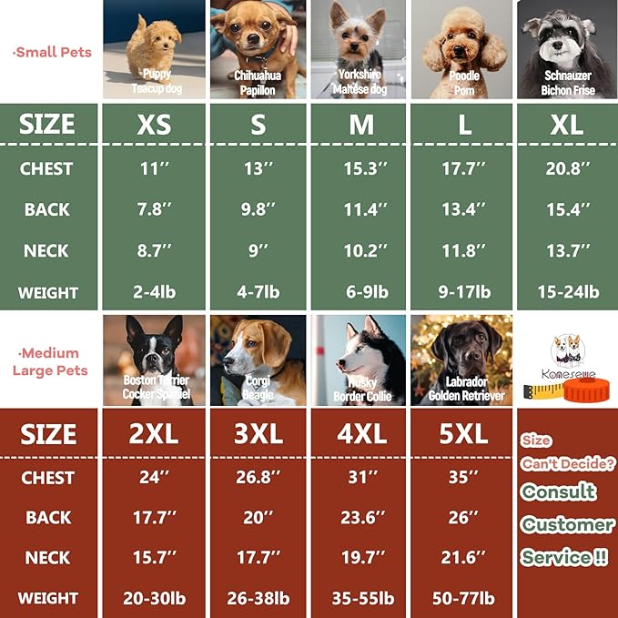 Koneseve Dog Shirt Soft Cotton Stretchy Clothes for Medium Large Dogs 2-Pack Rust & Mist Green 5XL