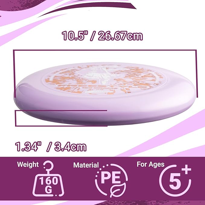 Wham-O Frisbee Freestyle Flying Disc 160g, 10.5 Inch Durable and Flexible Sport Disc for Outdoor Beach Backyard Family Fun