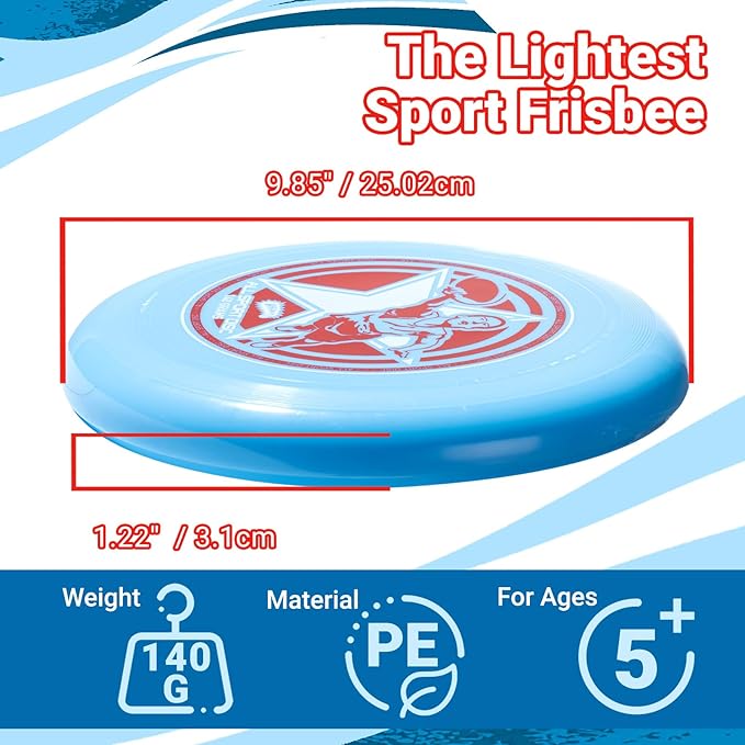 Wham-O Frisbee All Sport Flying Disc 140g, 9.85 Inch, Durable Sports Disc with Non-Slip Grip for Outdoor Games,Team Sports and Family Fun