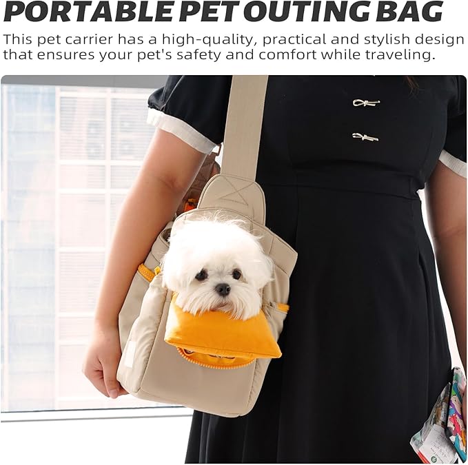 Soft and Comfortable Pet Carrier and Business Backpack with Strong Support - Ideal for Business, Travel, and Outings with Small Dogs and Cats (Kahki,15.7" L x 5.5" W x 9.8" H,up to 16lbs