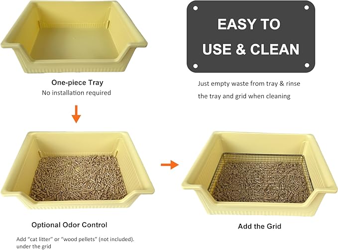 Stainless Steel Gird Rabbit Litter Box, Large Corner Potty Tray for Small Animals Guinea Pigs, Ferrets,Chinchillas - Toilet with Low Entry & Easy Clean(15×11.2×4.8in)