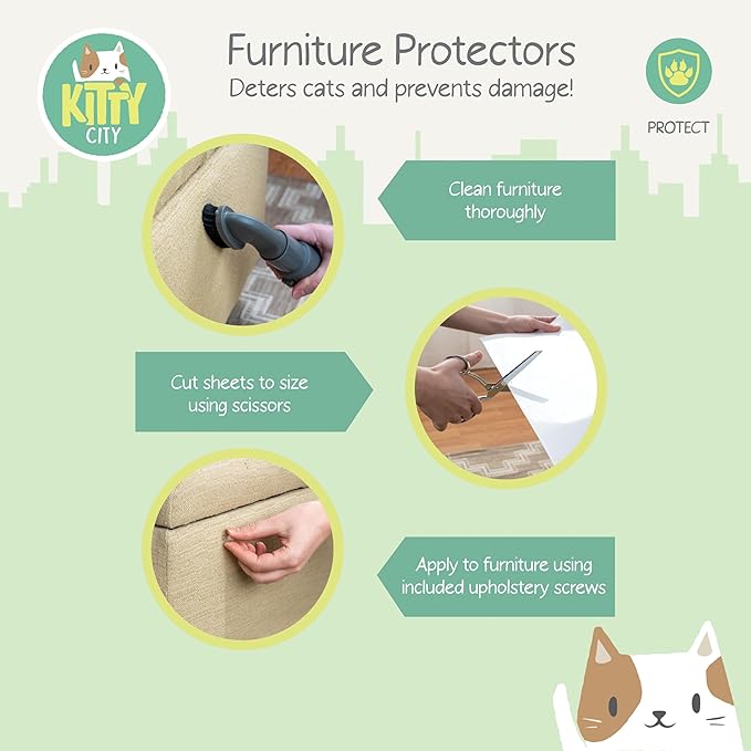 Kitty City XL Wide Corrugate Cat Scratchers 3 Pieces, Cat Scratching, Cat Scratch Pad, Door Clips, Furniture Protectors from Cat Scratching