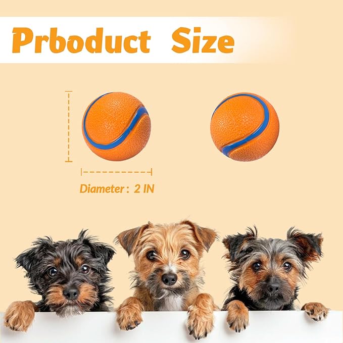 Natural Rubber Sound-Sounding Sog Toy Balls,Dog Toy Ball, with a Groove Design That is Resistant to Bites, Has a High Bounce, Dog Training Interactive Pet Toy, Relieving Pet Anxiety,(small size)2Pack
