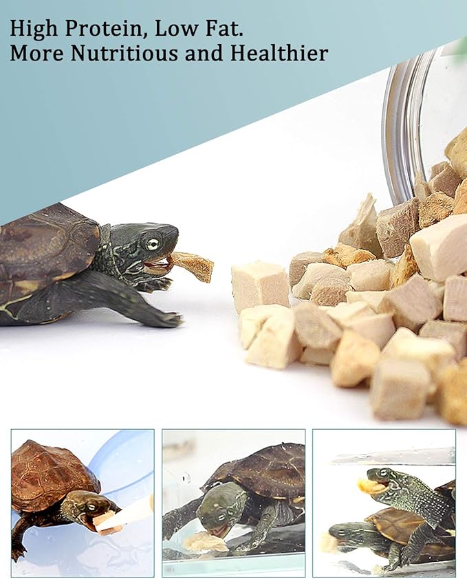 3 in 1 Meat Turtle Food - Chicken & Duck & Fish Meat Natural Freeze Dried Human-Grade Turtle Treats