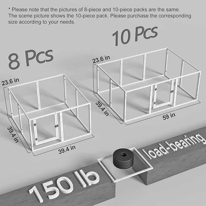 Clear Acrylic Dog Play Pen Indoor - 39 Inch 8-Panel Pet Enclosure for Small Dogs & Cats, Outdoor Use with Door, Easy Assemble & Cleaning