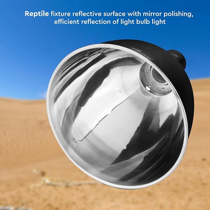 Deep Dome Light Fixture 8.5", Heat Lamp Max 200W, Tank Lighting Fixtures, UVB Reptile Light, Accessories 2 Packs E26