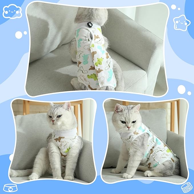 Cat Recovery Suit Female, Breathable Cat Onesie After Surgery Female for Abdominal Wounds or Skin Diseases, Surgery Recovery Suit Kitten Onesie After Spay Wear Anti Licking