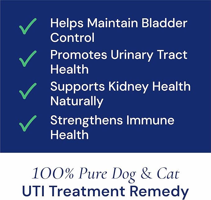 Cat & Dog UTI Treatment - UTI Medicine & Urinary Tract Infection Treatment for Pets - Kidney Support - Bladder Control for Dogs Incontinence - Cat UTI Remedy - Cranberry Supplement - US Made - 2fl.oz
