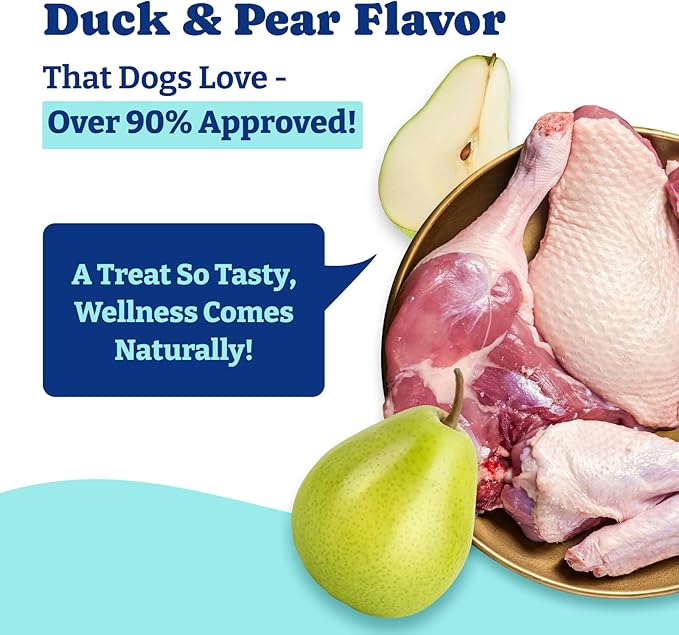 Eye Supplement for Dogs - 120 Soft Chews Dog Vision Supplement with Cod Liver Oil, Antioxidants & Omega 3 Fatty Acids - Eye Vitamins for Dogs - Duck & Pear Flavor