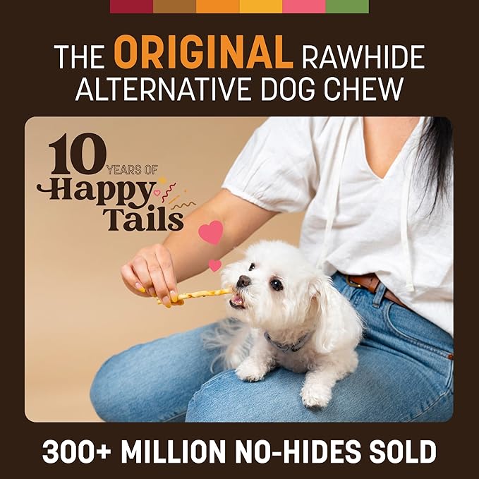 Earth Animal No-Hide Stix Chicken Recipe Natural Rawhide Alternative Dog & Cat Chews - 20 Count Value Pack
