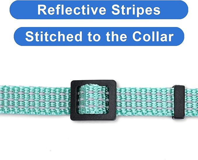 Pawtitas Reflective Cat Collar with Safety Buckle and Removable Bell Cat Collar Kitten Collar Teal Cat Collar One Size