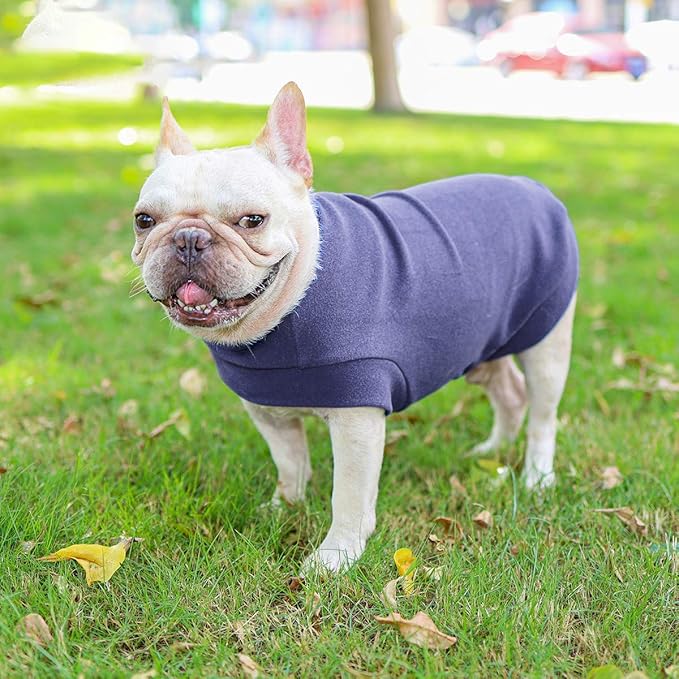 Small Dogs Fleece Dog Sweatshirt - Cold Weather Hoodies Spring Soft Vest Thickening Warm Cat Sweater Puppy Clothes Sweater Winter Sweatshirt Pet Pajamas for Small Dog Cat Puppy (Large, Grayish Purple)
