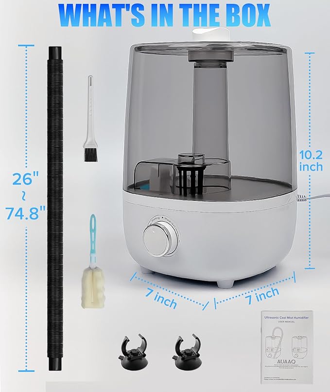 Reptile Fogger Humidifier Fog Machine Mister with 4L Visible Tank,with Dry-Run Protection Compatible with All Terrariums and Enclosures, Ideal for Reptiles/Amphibians/Plants/Herps/Vivarium/Moss