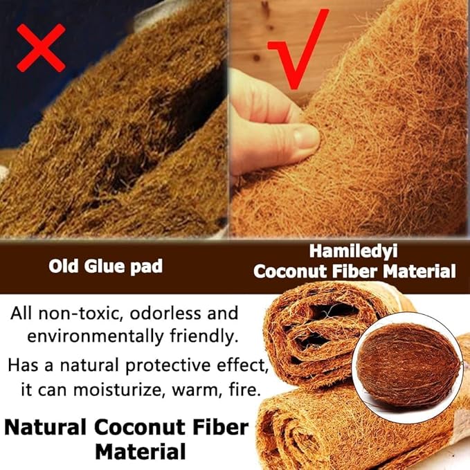 Hamiledyi Reptile Carpet Natural Coconut Fiber Tortoise Carpet Mats for Pet Terrarium Liner Reptile Supplies for Lizard Snake Chameleon Turtle Bedding Bunny Rabbit Mat (15 x Sheets)