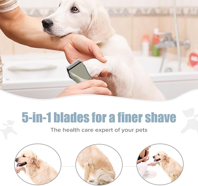5 in 1 Fine Replacement Blades Compatible with Wahl Bravura Clipper Chromado,Creativa,Figura Dog Clippers for Dogs Grooming