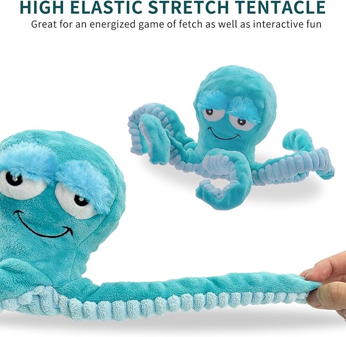 Octopus Dog Toys - Large Squeaky, Tug of War, Interactive Plush Toys for Small, Medium Puppies - Training Aid, Boredom Reducer