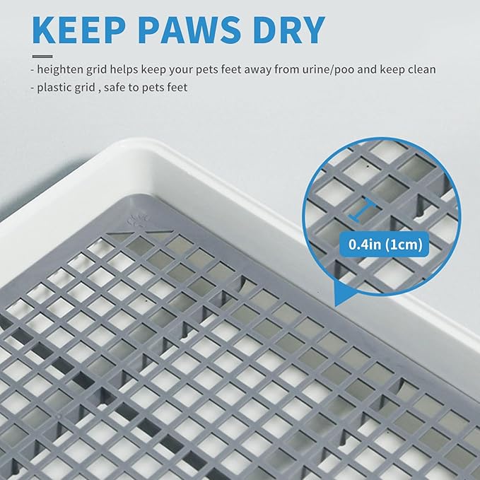 Oncpcare 15x12 Guinea Pig Litter Box with Grid, Small Animal Litter Tray for Cage, Bunny Restroom Pan Toilet Potty Training for Rabbit Ferret Chinchilla Rat
