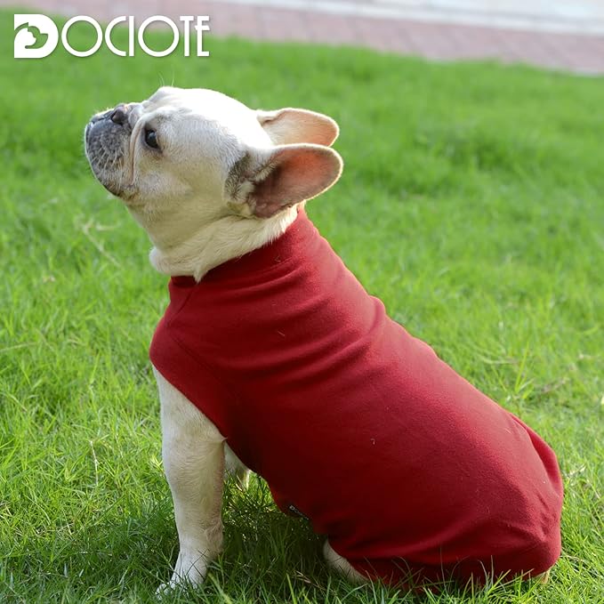 Soft Fleece Dog Sweatshirt - Warm Sweaters for Small Medium Dogs Cats Cold Weather - Cat Pullover Stretchy Hoodie Easy On - Comfortable Winter Clothes Pet Vest for Doggie