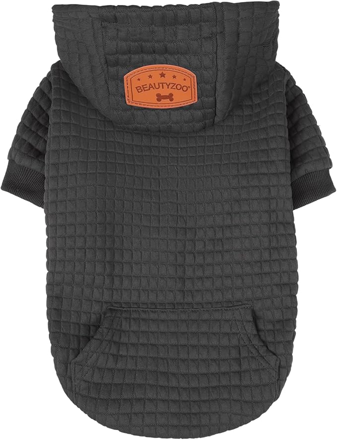 BEAUTYZOO Dog Sweaters for Large Dogs Girls Boys, Warm Winter Dog Hoodie Sweatshirt with Pocket & Leash Hole,Soft Waffle-Like Laminated Cotton Pet Clothes for Big Breeds Indoor Outdoor Cold Weather
