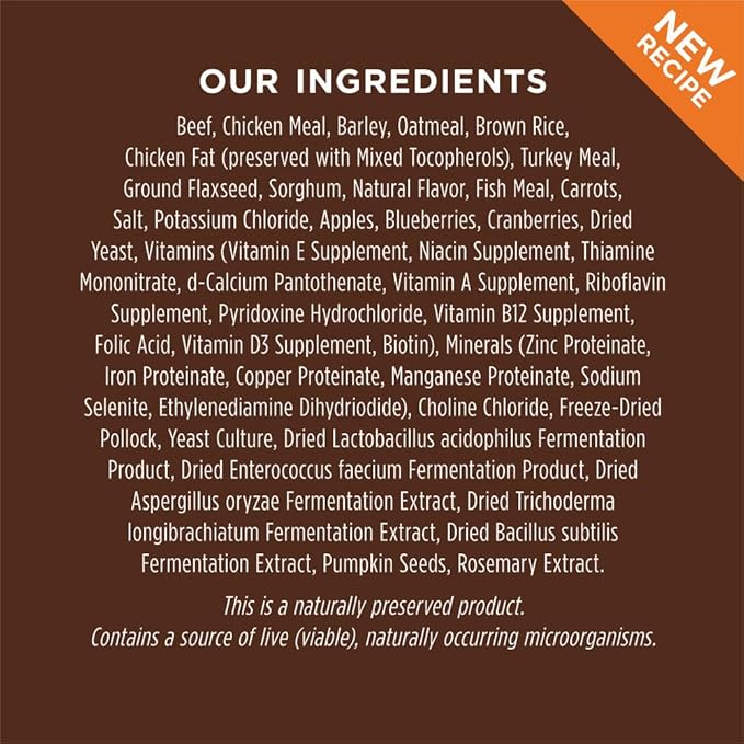 Instinct Be Natural, Natural Dry Dog Food, Raw Coated Kibble - Real Beef & Barley, 25 lb. Bag