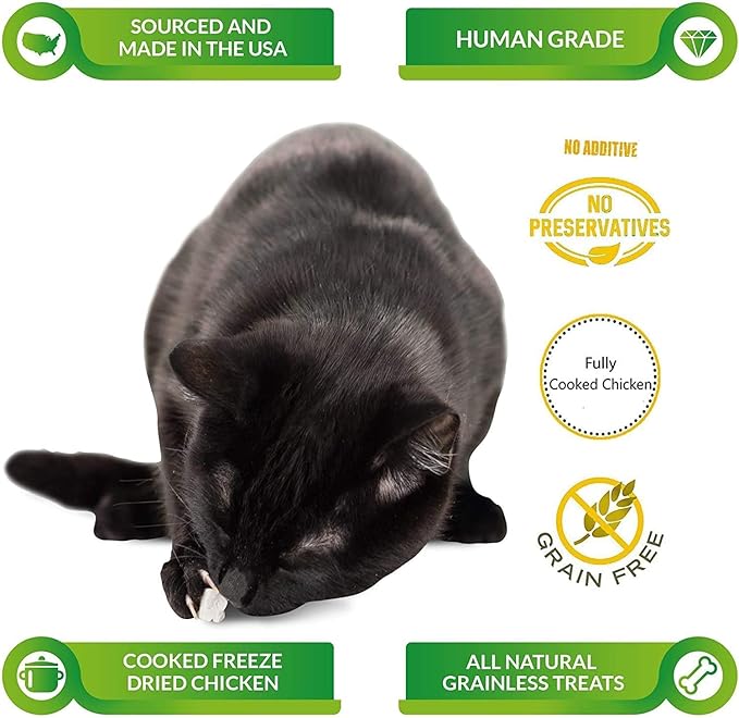 LIFE ESSENTIALS BY CAT-MAN-DOO All Natural Freeze Dried Chicken Crushed Sprinkles Powder for Dogs & Cats - No Fillers, Preservatives, or Additives - No Grain Tasty Treat -Made in USA (4 Pack)