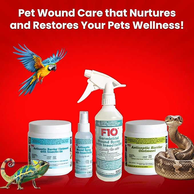 F10 Antiseptic Barrier Ointment for Reptiles, Birds, Small Animals & Exotic Animals, Natural Wound Healing Ointment for Pet, Relieves Pain & Prevents Infection - 500g