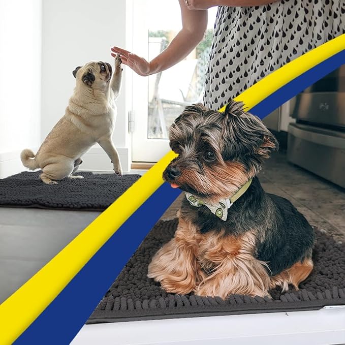 Muddy Mat® Shown on TV – Super Absorbent Door Mat Indoor, Microfiber Quick Dry Chenille Entryway Rug, Non-Slip Front Door Mat, Indoor Mats for Entryway, Machine Washable Pet Rug, Charcoal 24"x36"