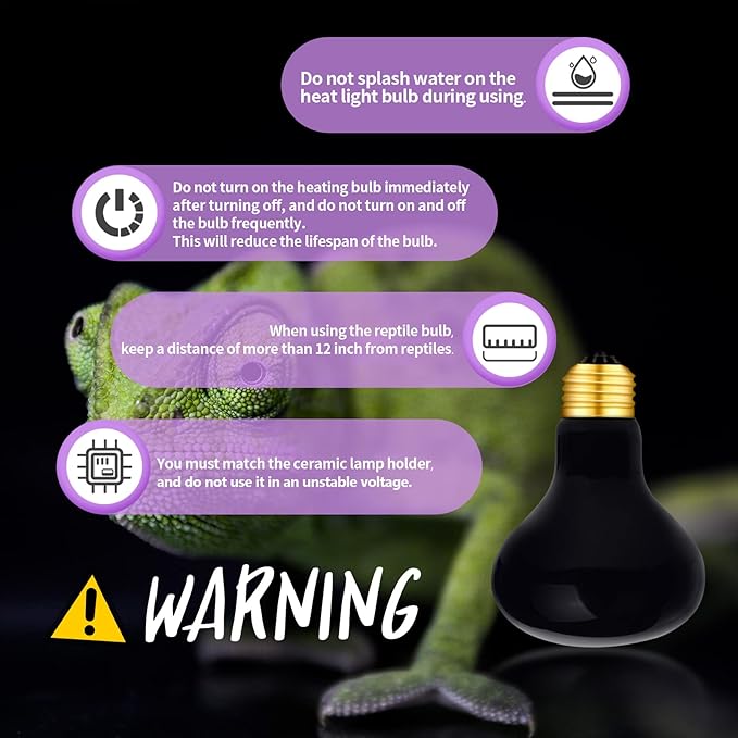 75W Reptile Heat Lamp Combo Set-Reptile Day and Night Heat Lamp,UVA Basking Spot Bulb for Bearded Dragon Lizard Turtle Snake Chameleon Use, 4 Pack