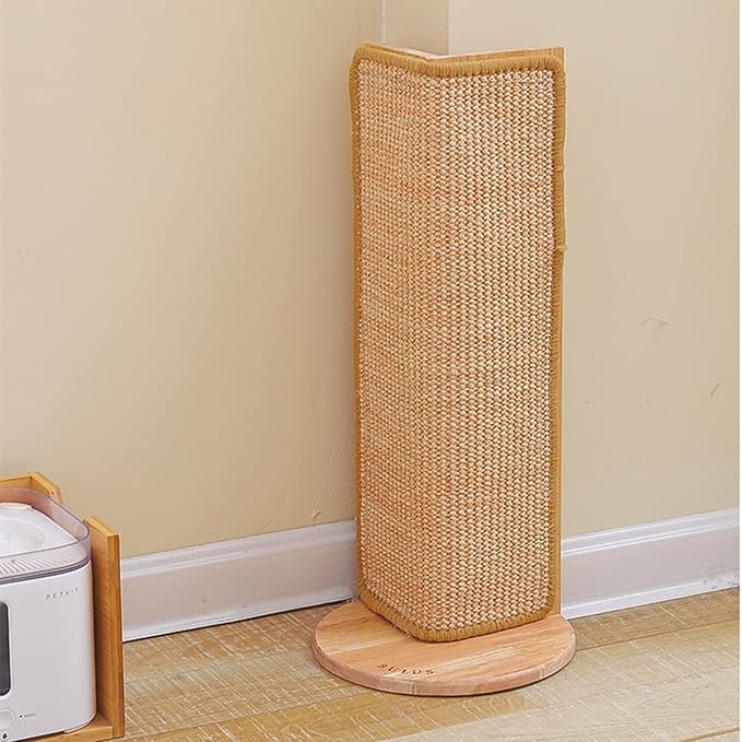 SHENGOCASE 2-Pack 24.5" Tall No Drilling Wall Sofa Couch Corner Cat Sisal Scratcher,Scratching Post,Replaceable Sisal Scratch Pad Mat, Couch Protector