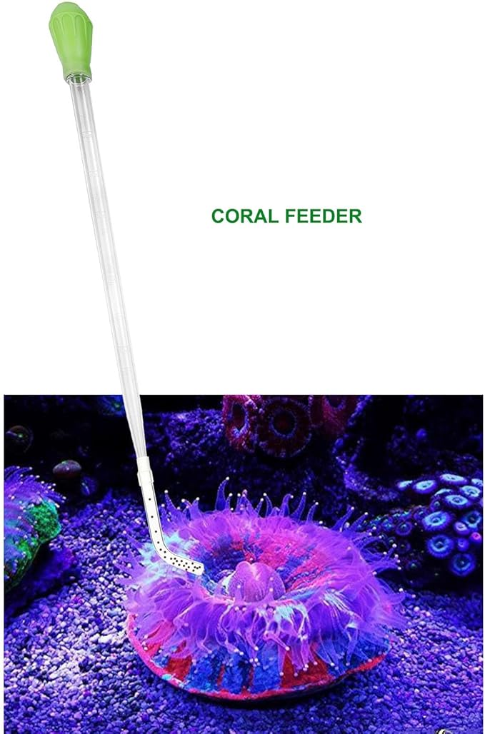 50ml Manual Coral Fish Feeder/Water Changer/Waste Remover with 2pcs Extension Pipes, Fecsam 17.7inch Aquarium Clean Tool for Fish Tank Cleaning, Aquatic Pipette Dropper, Gravel Cleaner Siphon