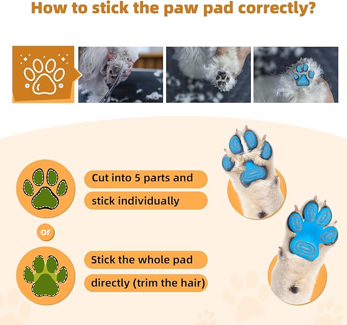 Non-Slip Dog Paw Protector Pads for Senior Dogs, Dog Paw Adhesive Pads on Hardwood Floor,Senior Pets Essentials with Strong Traction,Rubber Grippers,Blue,12 Sets 48 pc S