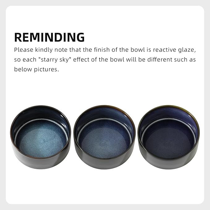 Ceramic 8.2inch Raised Dog Bowl with Stand for Large- Breed Dogs, Pet Food and Water Feeder (Double Bowl with Stand - Starry Sky)